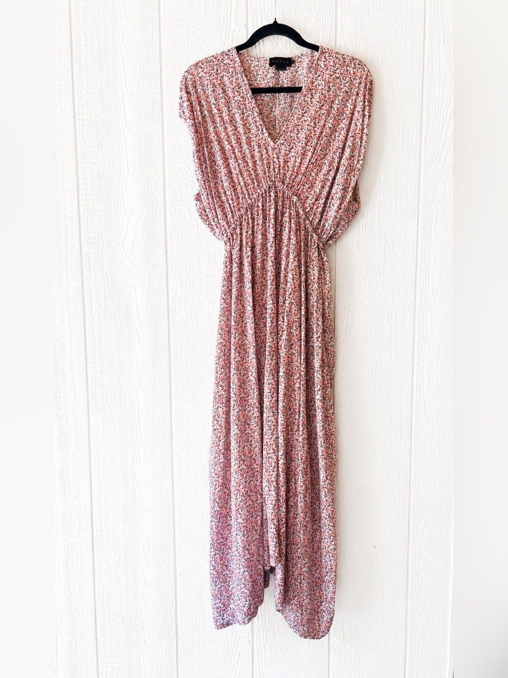 Hatch Maternity Maxi Dress 1X Blush Pink Floral Neemae Caftan